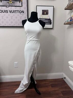 Long white elegant gown